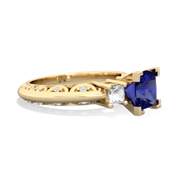 Lab Sapphire Eternal Embrace Engagement 14K Yellow Gold ring C2001