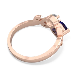 Lab Sapphire Floral Elegance 14K Rose Gold ring R5790