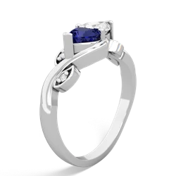 Lab Sapphire Floral Elegance 14K White Gold ring R5790