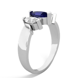 Lab Sapphire Three Peeks 14K White Gold ring R2433