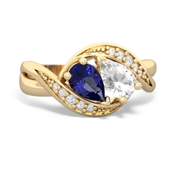 Lab Sapphire Summer Winds 14K Yellow Gold ring R5342