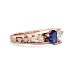 Lab Sapphire Heart To Heart 14K Rose Gold ring R3342