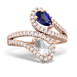 Lab Sapphire Diamond Dazzler 14K Rose Gold ring R3000