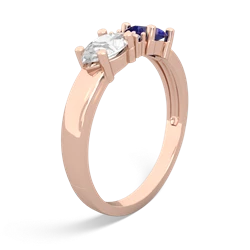 Lab Sapphire Pear Bowtie 14K Rose Gold ring R0865