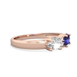 Lab Sapphire Pear Bowtie 14K Rose Gold ring R0865