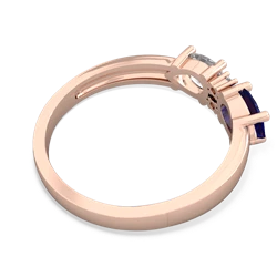 Lab Sapphire Pear Bowtie 14K Rose Gold ring R0865