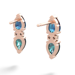 London Topaz Bowtie Drop 14K Rose Gold earrings E0865