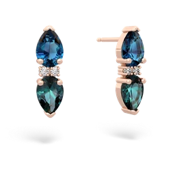 London Topaz Bowtie Drop 14K Rose Gold earrings E0865