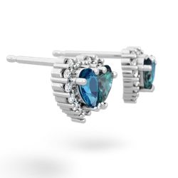 London Topaz Halo 14K White Gold earrings E7008