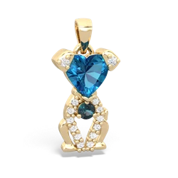 London Topaz Puppy Love 14K Yellow Gold pendant P5800