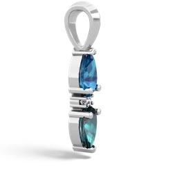 London Topaz Bowtie Drop 14K White Gold pendant P0865