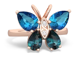 London Topaz Butterfly 14K Rose Gold ring R2215