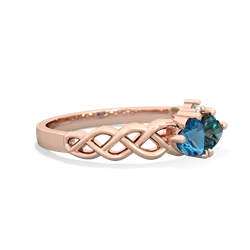 London Topaz Heart To Heart Braid 14K Rose Gold ring R5870