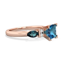 London Topaz 6Mm Princess Eternal Embrace Engagement 14K Rose Gold ring C2002