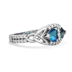 London Topaz Sparkling Celtic Knot 14K White Gold ring R2645