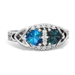 London Topaz Sparkling Celtic Knot 14K White Gold ring R2645