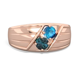 London Topaz Men's Streamline 14K Rose Gold ring R0460