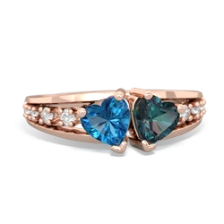 London Topaz Heart To Heart 14K Rose Gold ring R3342