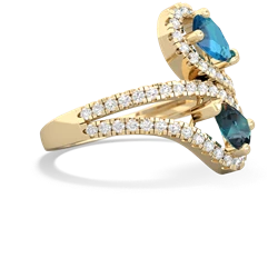 London Topaz Diamond Dazzler 14K Yellow Gold ring R3000