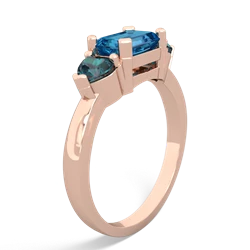 London Topaz Three Stone 14K Rose Gold ring R5235