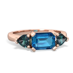 London Topaz Three Stone 14K Rose Gold ring R5235