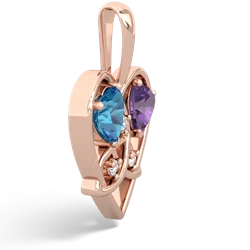 London Topaz Celtic Trinity Heart 14K Rose Gold pendant P5331