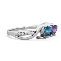 London Topaz Side By Side 14K White Gold ring R3090