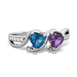 London Topaz Side By Side 14K White Gold ring R3090