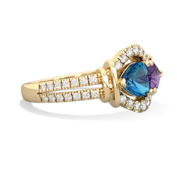 London Topaz Art-Deco Keepsake 14K Yellow Gold ring R5630