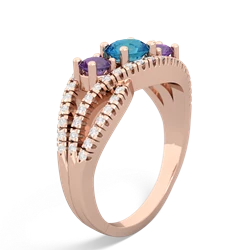 London Topaz Three Stone Aurora 14K Rose Gold ring R3080