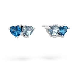 London Topaz Sweethearts 14K White Gold earrings E5260