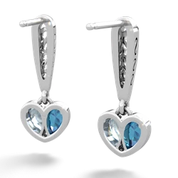 London Topaz Filligree Heart 14K White Gold earrings E5070