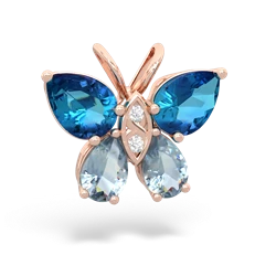 London Topaz Butterfly 14K Rose Gold pendant P2215