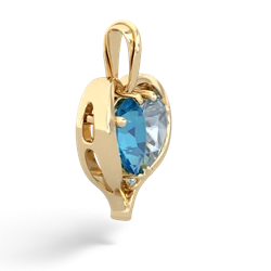 London Topaz Two Become One 14K Yellow Gold pendant P5330