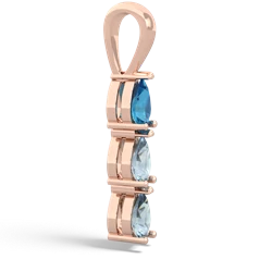 London Topaz Dew Drops 14K Rose Gold pendant P2251