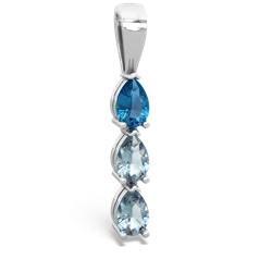 London Topaz Dew Drops 14K White Gold pendant P2251