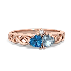 London Topaz Heart To Heart Braid 14K Rose Gold ring R5870