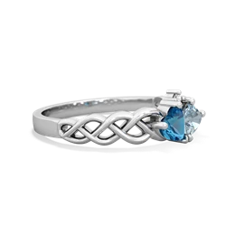 London Topaz Heart To Heart Braid 14K White Gold ring R5870