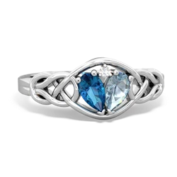 London Topaz Celtic Love Knot 14K White Gold ring R5420