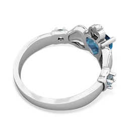 London Topaz Claddagh Keepsake 14K White Gold ring R5245