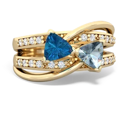 London Topaz Bowtie 14K Yellow Gold ring R2360