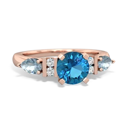 London Topaz 6Mm Round Eternal Embrace Engagement 14K Rose Gold ring R2005