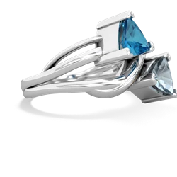 London Topaz Split Band Swirl 14K White Gold ring R2341