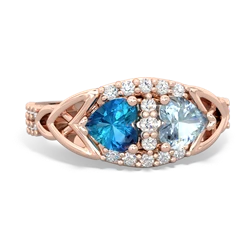 London Topaz Sparkling Celtic Knot 14K Rose Gold ring R2645