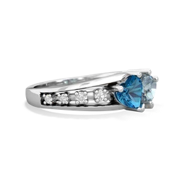 London Topaz Heart To Heart 14K White Gold ring R3342