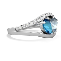 London Topaz Nestled Heart Keepsake 14K White Gold ring R5650