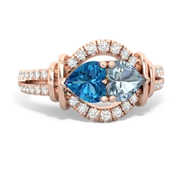 London Topaz Art-Deco Keepsake 14K Rose Gold ring R5630