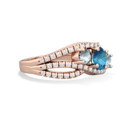 London Topaz Three Stone Aurora 14K Rose Gold ring R3080