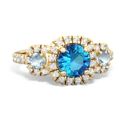 London Topaz Regal Halo 14K Yellow Gold ring R5350