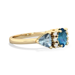 London Topaz Antique Style Three Stone 14K Yellow Gold ring R2186